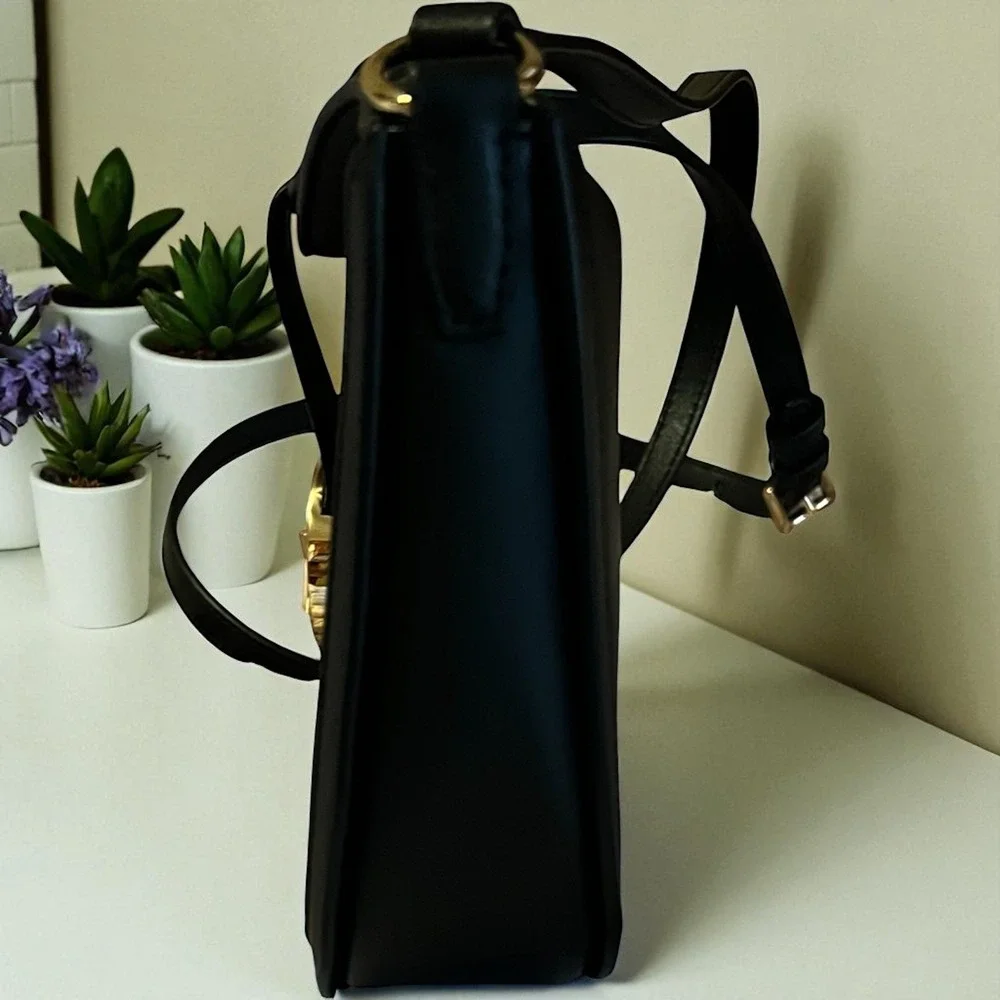 Michael Kors Gabby‎ Small Hobo Crossbody Bag Black MK Logo Gold Hardware Purse